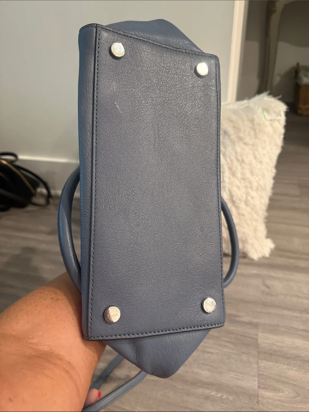 Michael Kors Blue Leather Shoulder Tote with Wallet